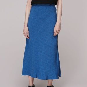 Whistles Animal Fleck Print Bis Skirt in Blue